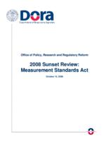2008 sunset review, Measurement Standards Act