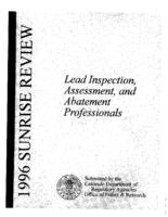 1996 sunrise review, lead inspection, assessment, and abatement professionals