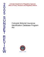 Colorado Motorist Insurance Identification Database Program