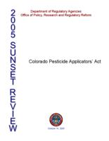 2005 sunset review, Colorado Pesticide Applicators' Act