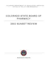 Colorado State Board of Pharmacy 2002 sunset review
