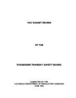 1992 sunset review of the Passenger Tramway Safety Board