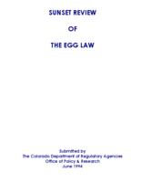 Sunset review of the egg law
