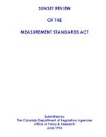 Sunset review of the Measurement Standards Act