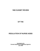 1992 sunset review of the regulation of nurse aides