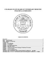 Colorado State Board of Veterinary Medicine policies & guidelines