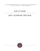 Dietitians : 2001 sunrise review