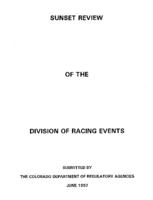 Sunset review of the Division of Racing Events