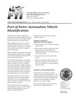 Port of entry automation vehicle identification