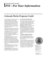 Colorado Works Program credit