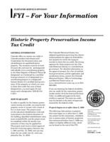 Historic property preservation income tax credit