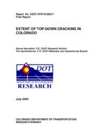 Extent of top-down cracking in Colorado