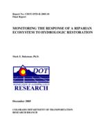 Monitoring the response of a riparian ecosystem to hydrologic restoration