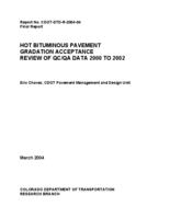Hot bituminous pavement gradation acceptance : review of QC/QA data 2000-2002
