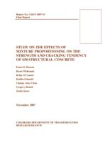 Study on the effects of mixture proportioning on the strength and cracking tendency of S50 structural concrete