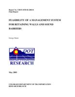 Feasibility of a management system for retaining walls and sound barriers