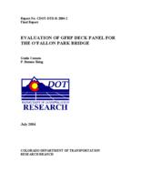Evaluation of GFRP deck panel for the O'Fallon Park bridge