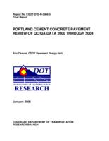 Portland cement concrete pavement : review of QC/QA data 2000 through 2004