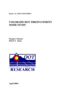 Colorado DOT tire/pavement noise study