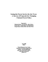 Seeing the Forest Service for the trees : a survey of proposals for changing national forest policy