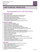 Recommendations for safe school plans