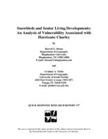 Snowbirds and senior living developments : an analysis of vulnerability associated with Hurricane Charley