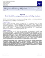 BASICS, Brief alcohol screening and intervention of college students