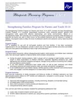 Strengthening families program for parents and youth 10-14