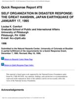 Self organization in disaster response