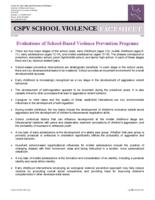 Evaluations of school-based violence prevention programs