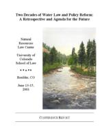 Two decades of water law and policy reform : a retrospective and agenda for the future