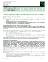 Bullying prevention : recommendations for schools