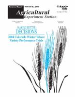 2004 Colorado winter wheat variety performance trials