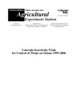 Colorado insecticide trials for control of thrips on onions 1995-2006