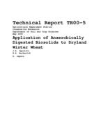 Application of anaerobically digested biosolids to dryland winter wheat : 1998-99 technical report