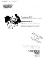 Amendment 13, Uniform regulation of livestock operations, Amendment 14, Regulation of commercial hog facilities : information for November 1998 election ballot