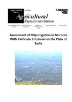 Assessment of drip irrigation in Morocco with particular emphasis on the Plain of Tadla : research grant report