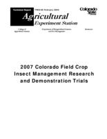 2007 Colorado field crop insect management research and demonstration trials