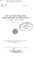 Cost of public education from viewpoint of agriculture in Larimer County, Colorado