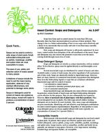 Insect control : soaps and detergents