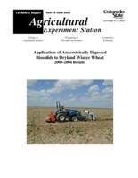 Application of anaerobically digested biosolids to dryland winter wheat : 2003-04 results