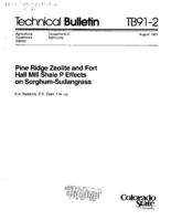 Pine Ridge zeolite and Fort Hall mill shale P effects on sorghum-sudangrass