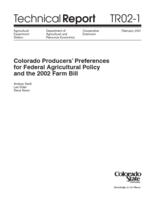 Colorado producers' preferences for federal agricultural policy and the 2002 farm bill