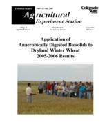 Application of anaerobically digested biosolids to dryland winter wheat 2005-2006 results