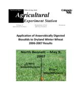 Application of anaerobically digested biosolids to dryland winter wheat 2006-2007 results