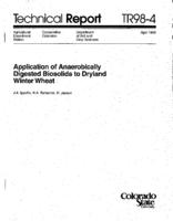 Application of anaerobically digested biosolids to dryland winter wheat : 1996-97 technical report