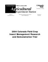 2004 Colorado field crop insect management research and demonstration trials