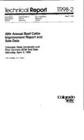 49th annual beef cattle improvement report and sale data : Colorado State University and Four Corners BCIA bull sale, Saturday, April 4, 1998