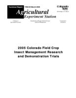 2005 Colorado field crop insect management research and demonstration trials