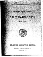Colorado sales ratio study, July 1959 through December 1960 and July 1957 through December 1960. Part 2